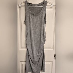 Pink blush maternity ruched Heather gray dress size small